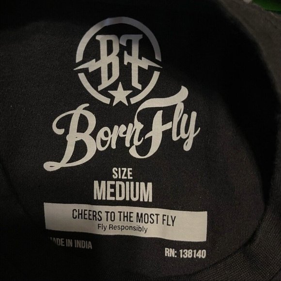 Born Fly 2002 Men's Fat Tire Tee with Brushed Felt Round Logo - Size Medium - Picture 6 of 10